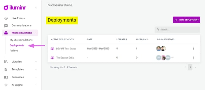Microsimulations - Deployments