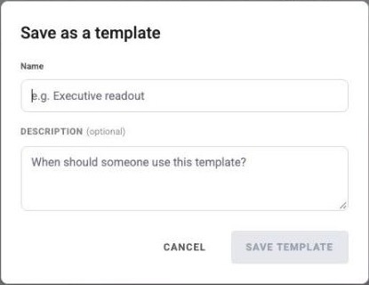 The Save as a template dialog